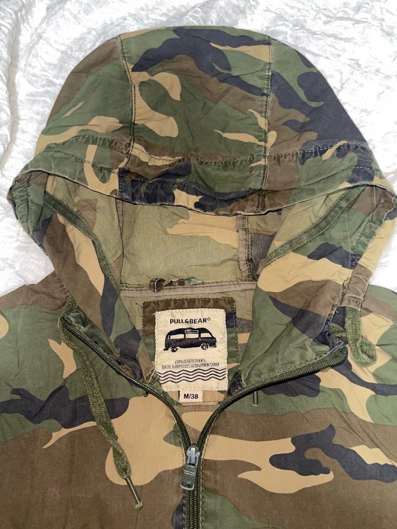 PULL BEAR Camo Windbreaker
