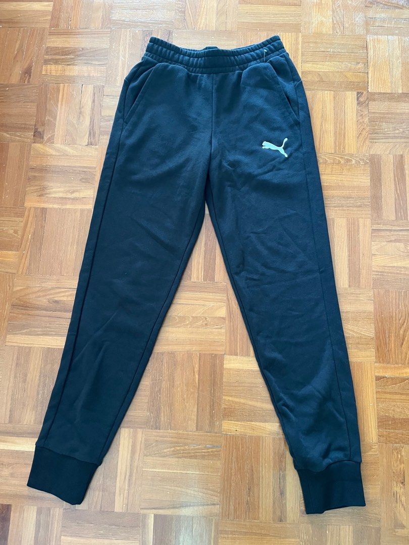 Puma tracksuit bottoms discount black