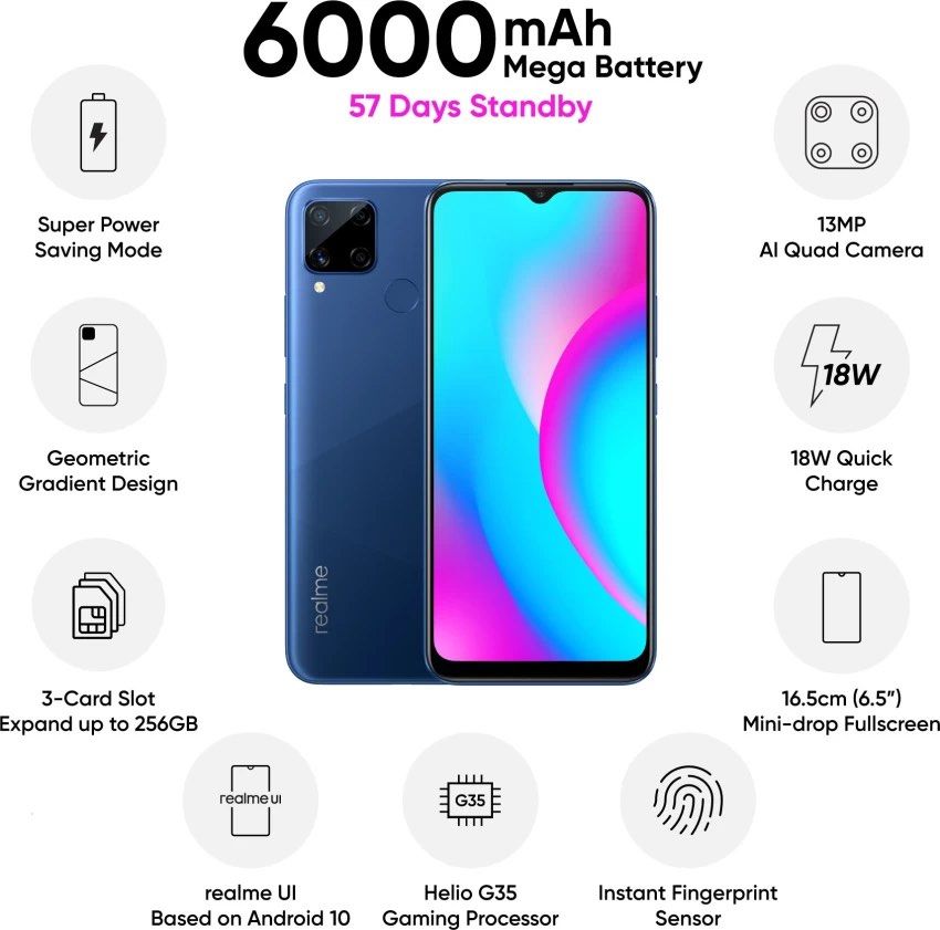 Realme C15 Qualcomm Edition 4GB RAM 64GB Blue 64 GB