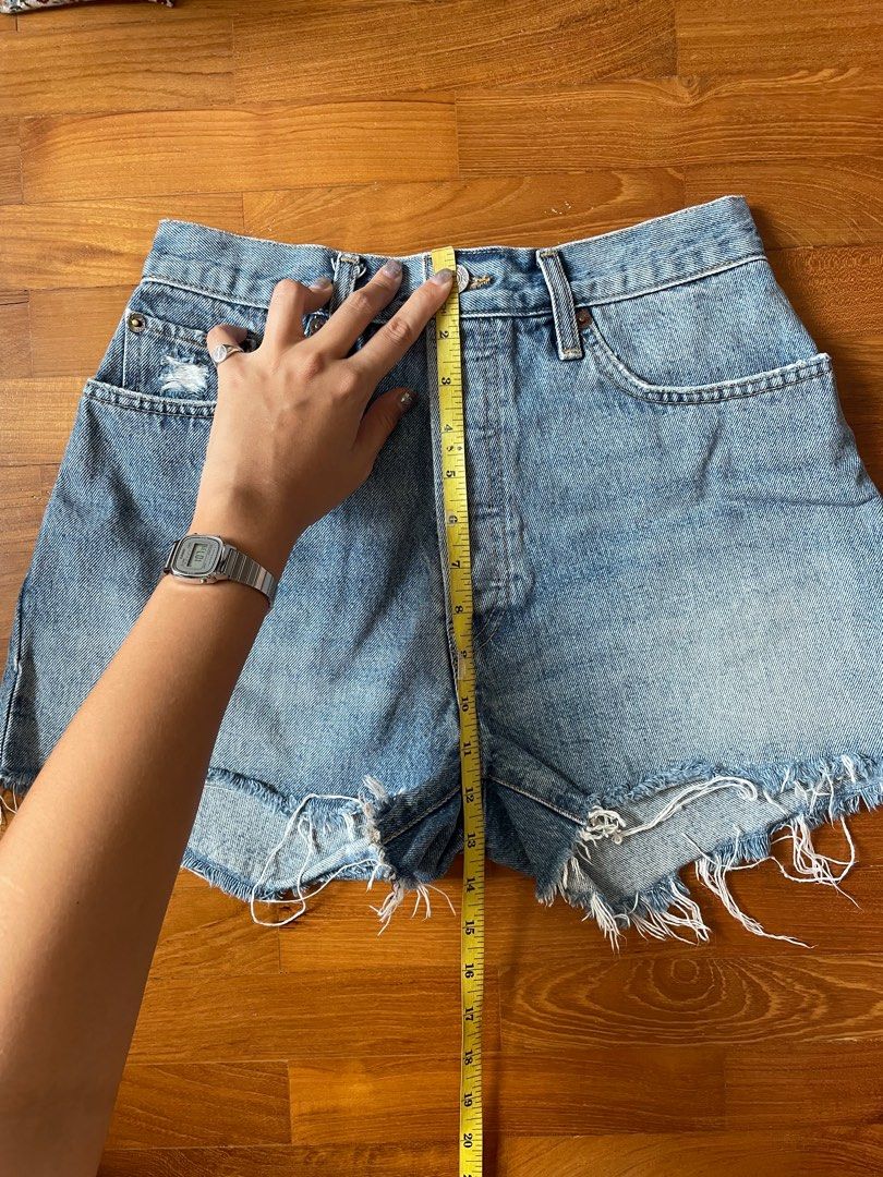 Cutoff denim shorts sale