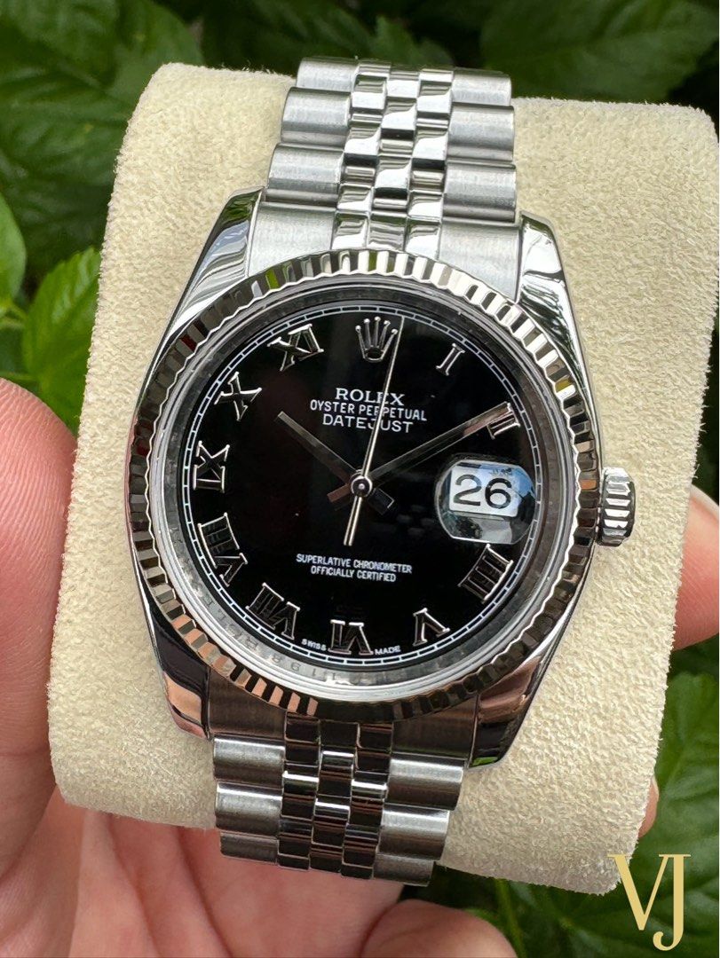 Rolex Datejust 36MM Black Roman Dial Ref.116234 Preowned Watch Only