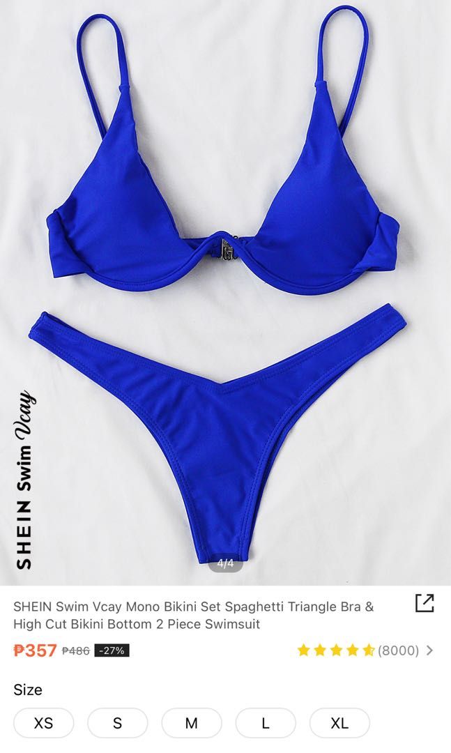 Royal Blue Bikini Set Swimsuit Womens Fashion Swimwear Bikinis And Swimsuits On Carousell 8179