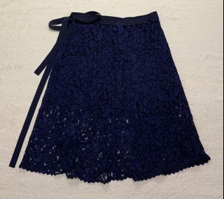 Sacai - Blue Lace Wrap Skirt