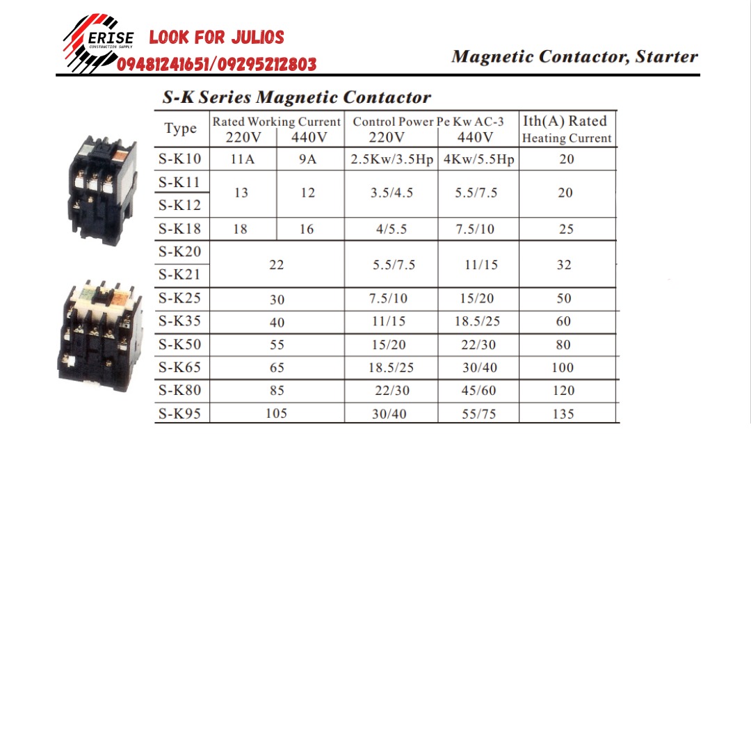 S-K Series Magnetic Contactor, Commercial & Industrial, Construction ...