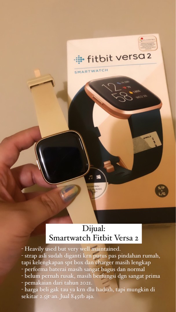 Smartwatch Fitbit Versa 2 Fesyen Wanita Aksesoris di Carousell