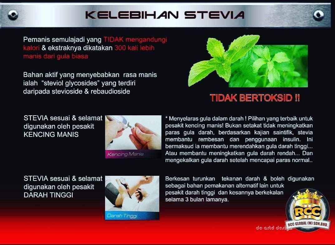 STEVIA RCC SWEETENER 100 ORIGINAL, Health & Nutrition, Health Supplements, Health Food, Drinks