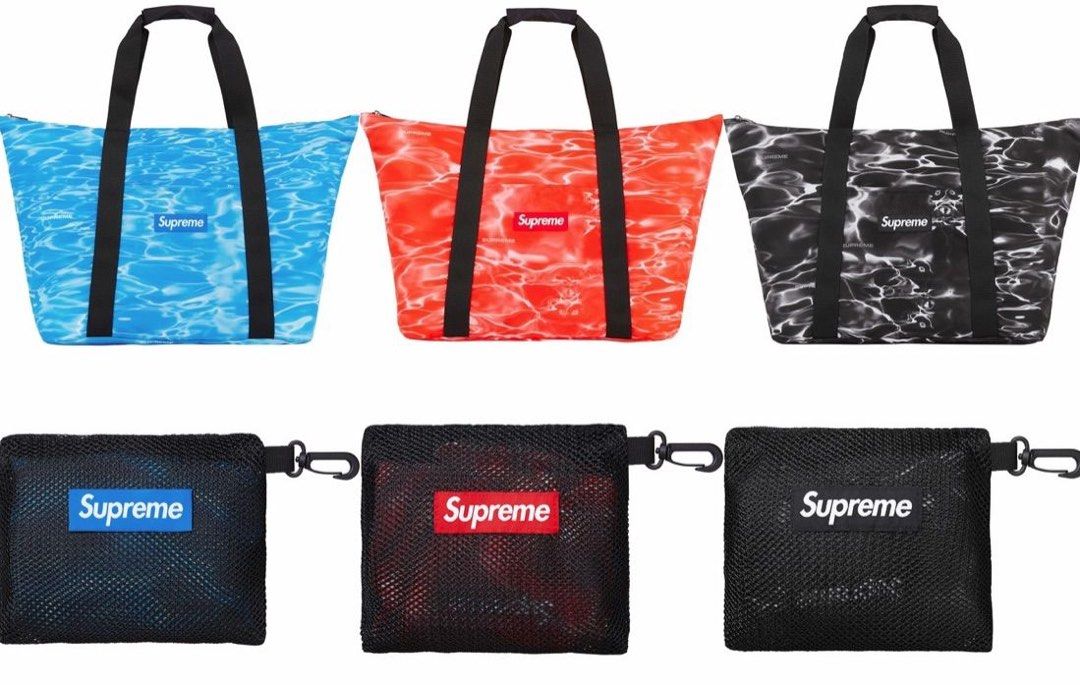 supreme ripple packable tote blue, 名牌, 手袋及銀包- Carousell