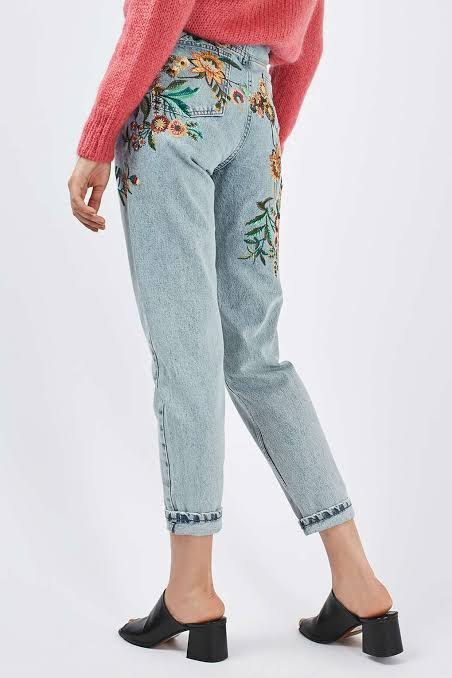 TOPSHOP EMBROIDERED MOM JEANS Women s Fashion Bottoms Jeans on