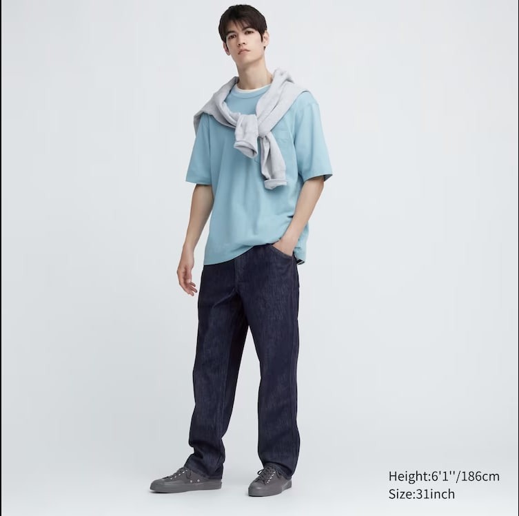 Uniqlo wide fit jeans, Men's Fashion, Bottoms, Jeans on Carousell