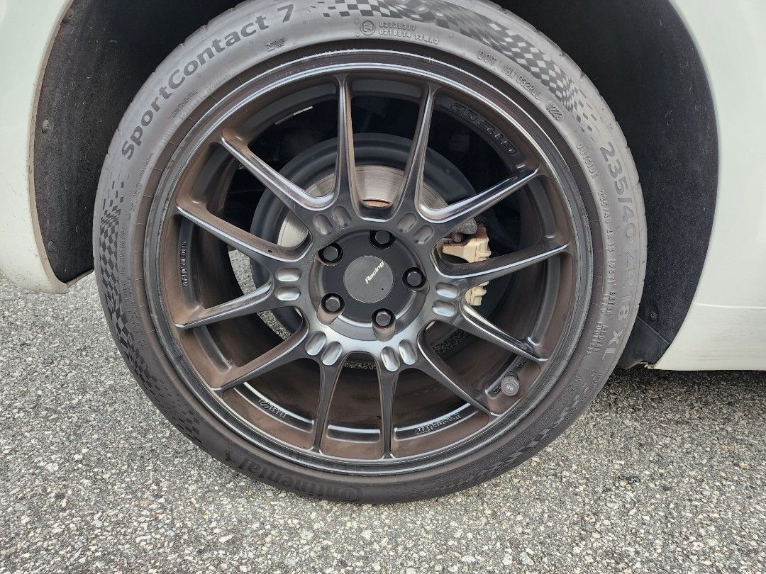 Used enkei rims + tyres. 3 months old only, Car Accessories, Tyres