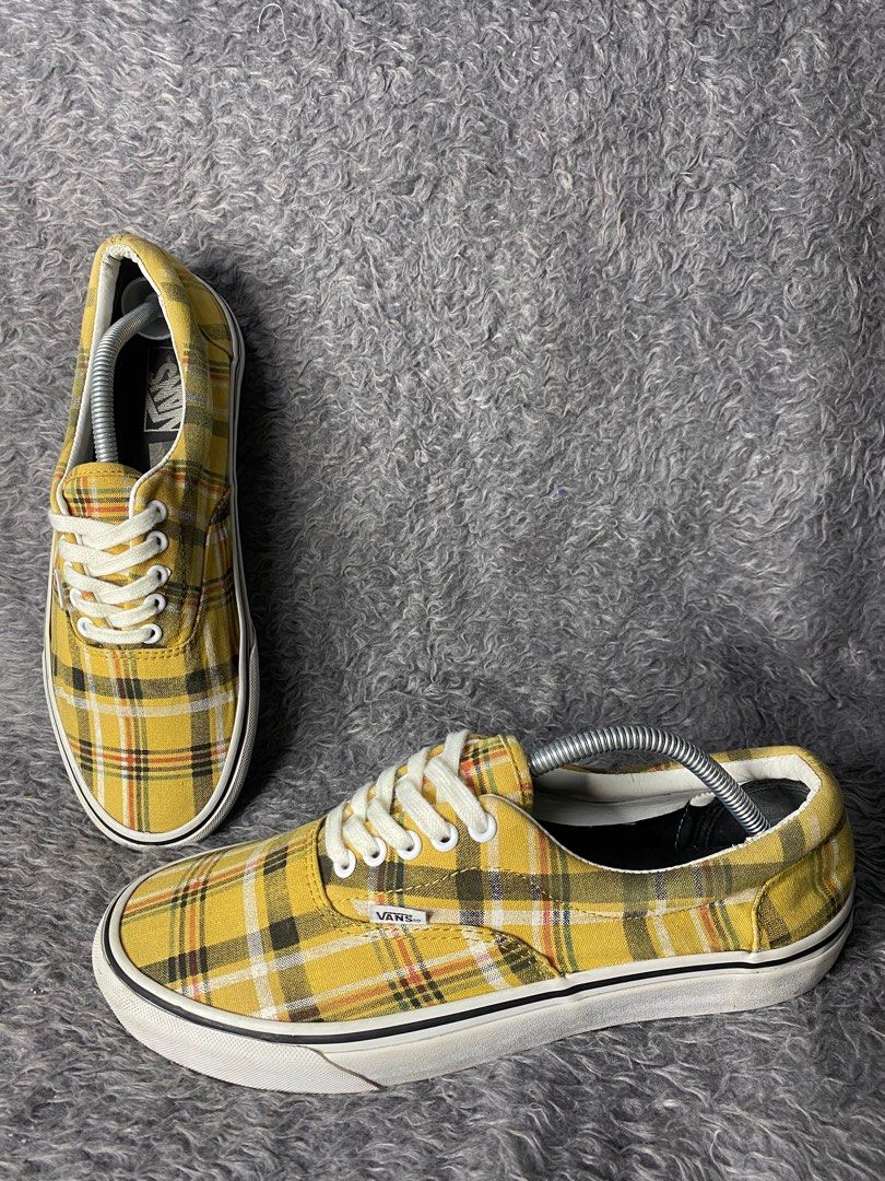 Vans era sales plaid yellow