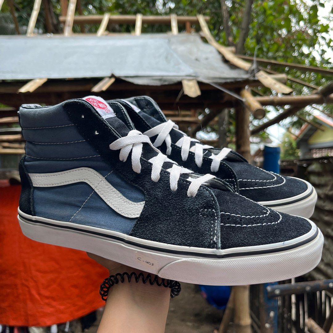 Vans sk8 hi best sale blue