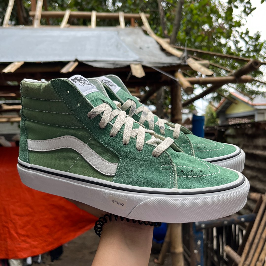 Green vans deals sk8 hi