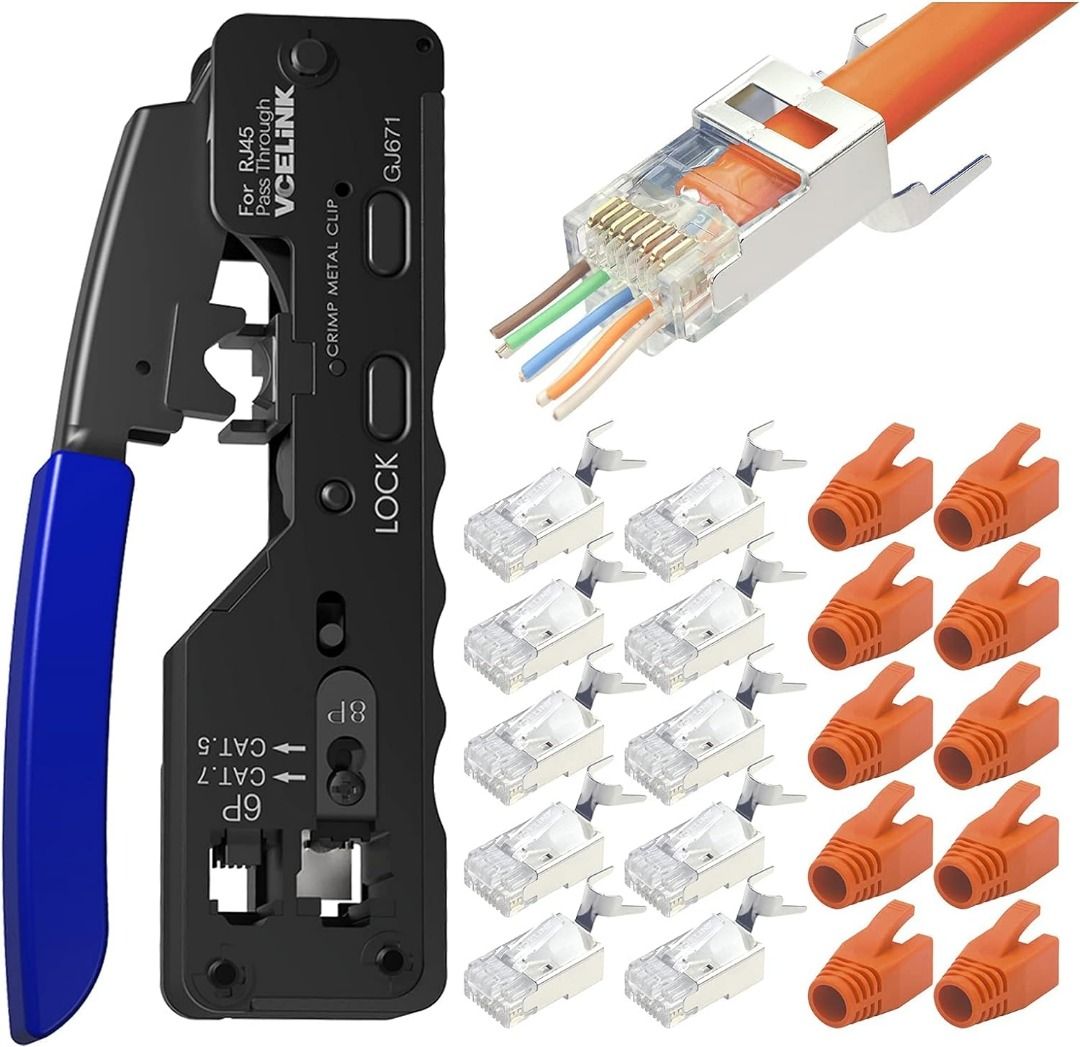 VCELINK GJ671BL Crimp Tool RJ45 Network Crimper Professional RJ11 with