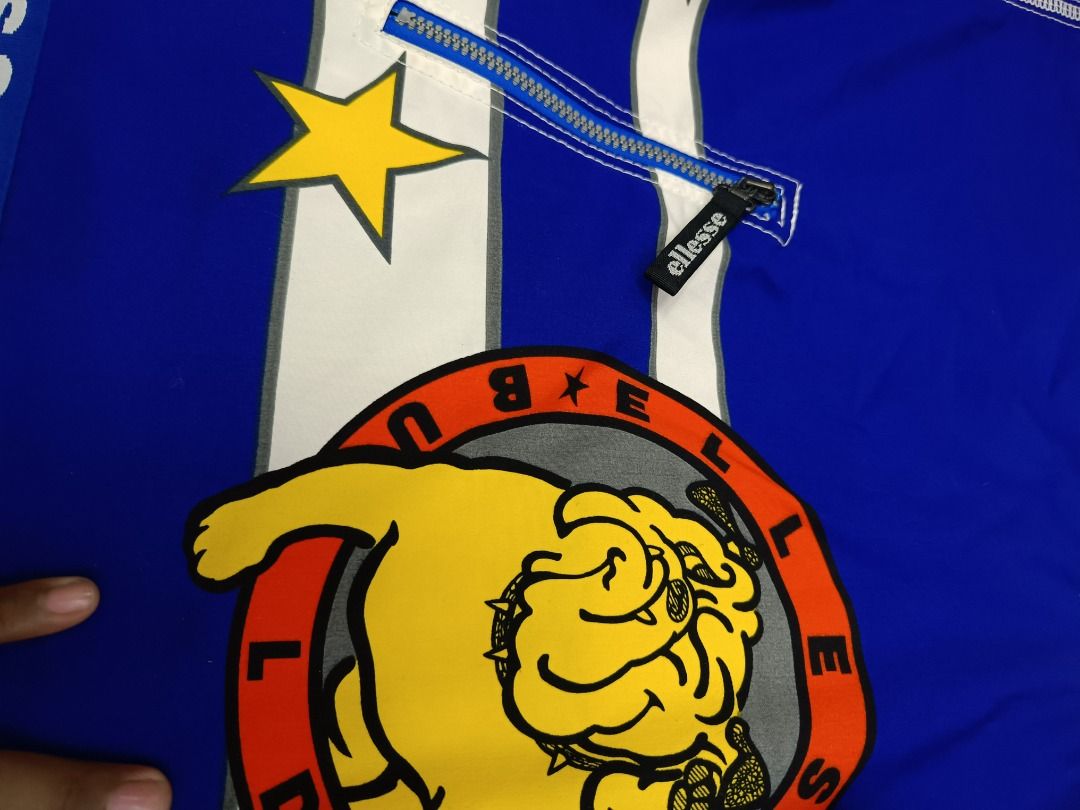 Vintage Ellesse Bulldog Jacket (Category: Coats, Jackets and Outerwear) located in Malabon City. Submitted by froilan071992 (Listing ID 1260476981, Image 3). Description: Vintage Ellesse Bulldog Jacket Dimes: Width 26 x 29 Length XL Color Rate: 10/10 Issue: None Shoppee Checkout Available.