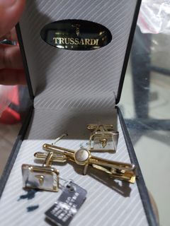 Vintage trussarfi cufflinks and tie pin