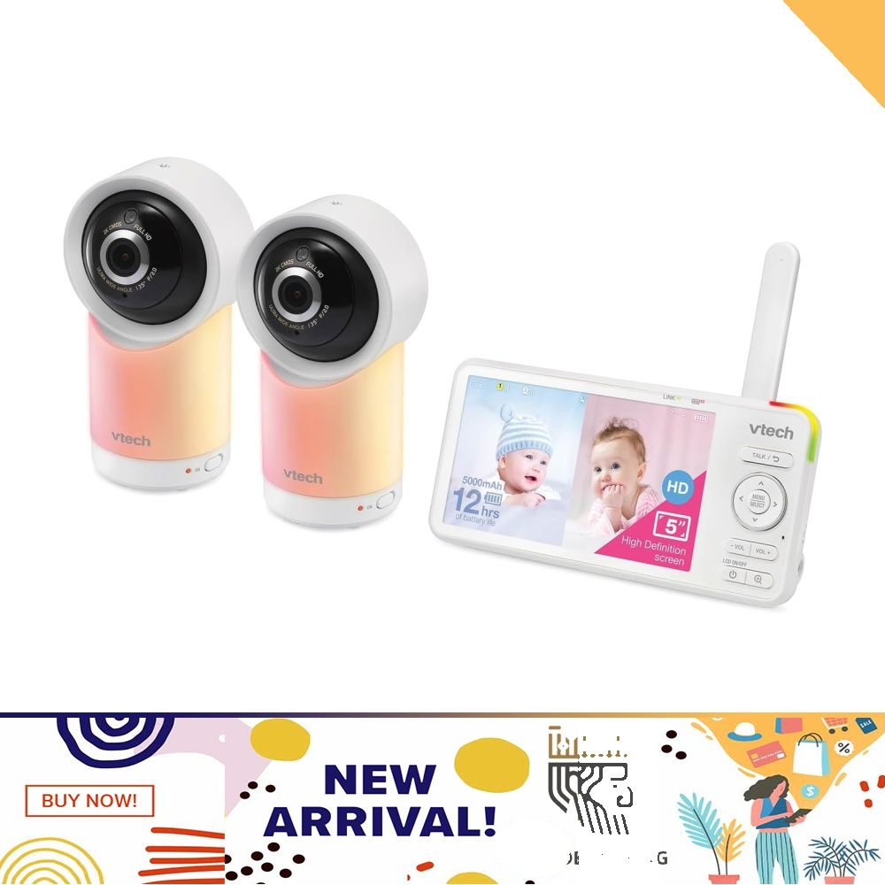 Video Baby Monitor with 5 High Definition 720p Display with a Nightlight  in the camera