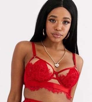 Wolf & Whistle Red Lace Cut Out Strappy Bra - Size 34C, Women's Fashion,  New Undergarments & Loungewear on Carousell