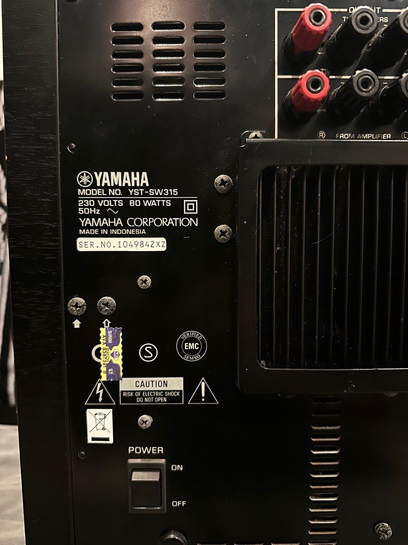 Yamaha Subwoofer YSTSW315, Audio, Soundbars, Speakers & Amplifiers on