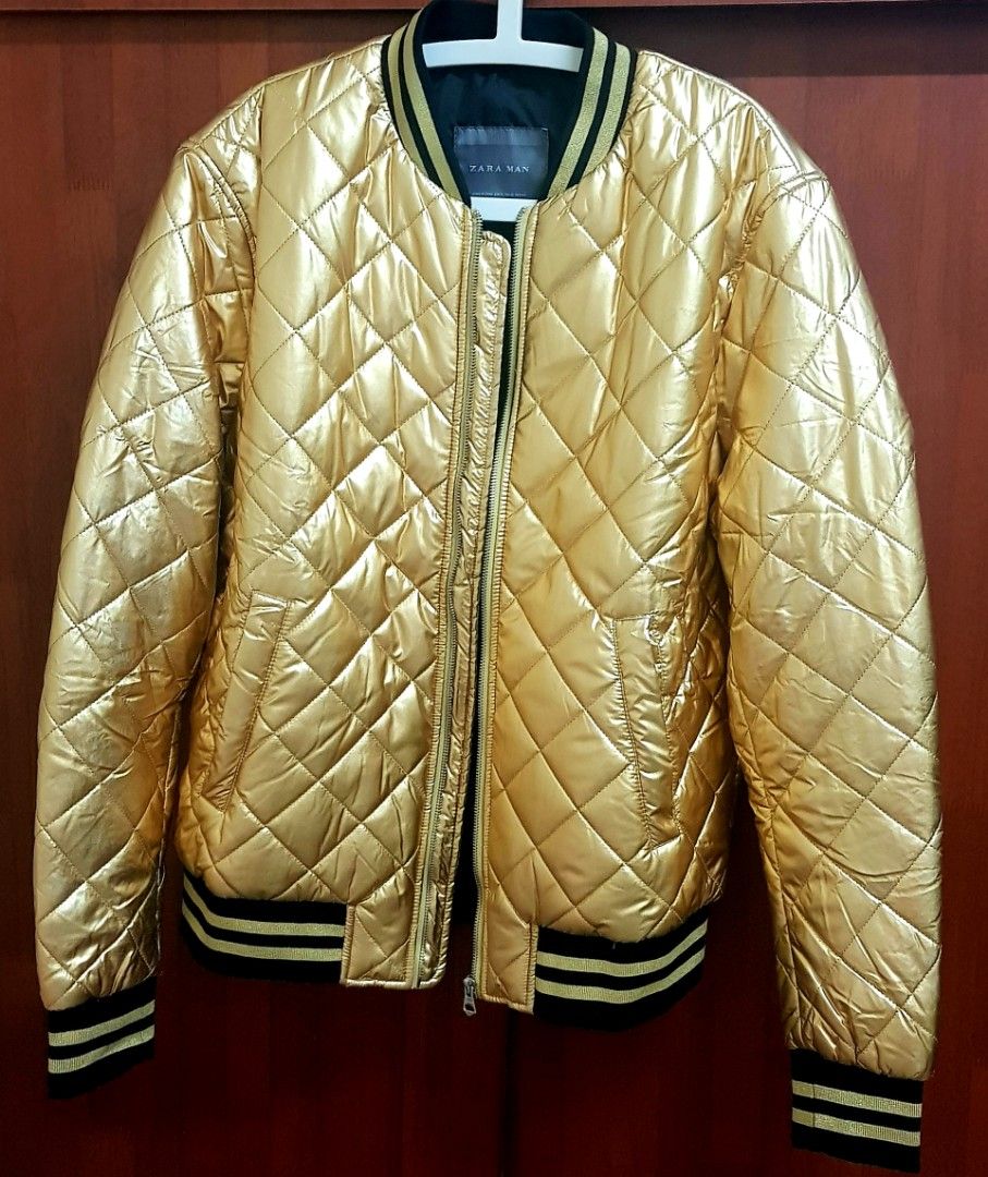 Zara gold shop puffer jacket