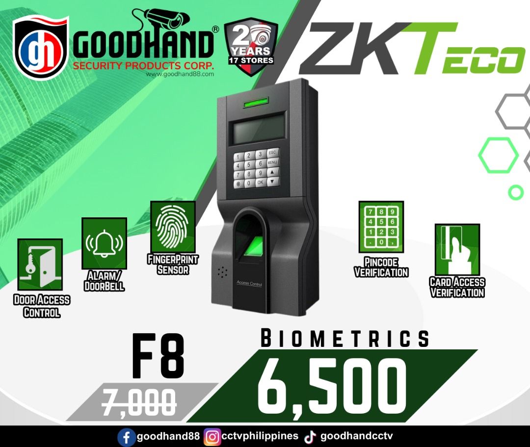 ZKTeco F8 Biometrics Time Attendance, Access Control, Computers & Tech