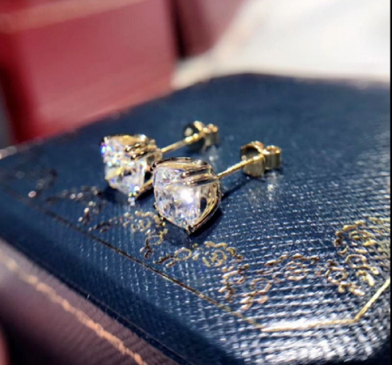 Gold plated discount diamond earrings
