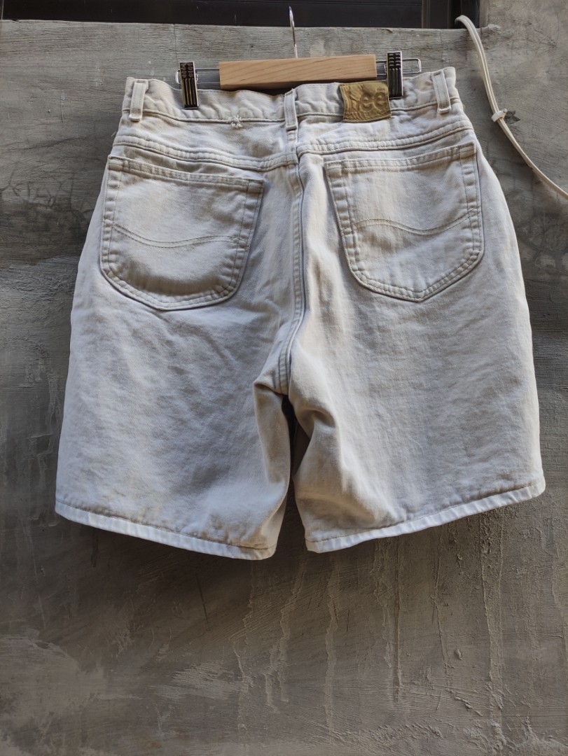 90s Vintage Lee White Cream Jean Shorts Jorts, Men's Fashion, Bottoms ...