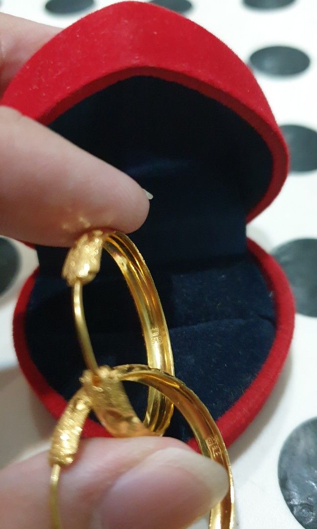 916 gold Round XY earring 6g