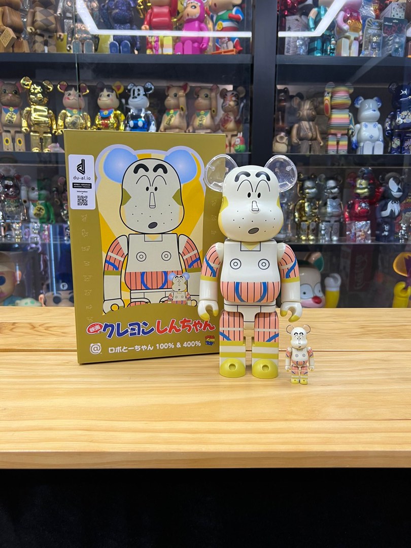 現貨100％ ＆ 400％ BE@RBRICK 野原廣志蠟筆小新機械人爸爸ロボ