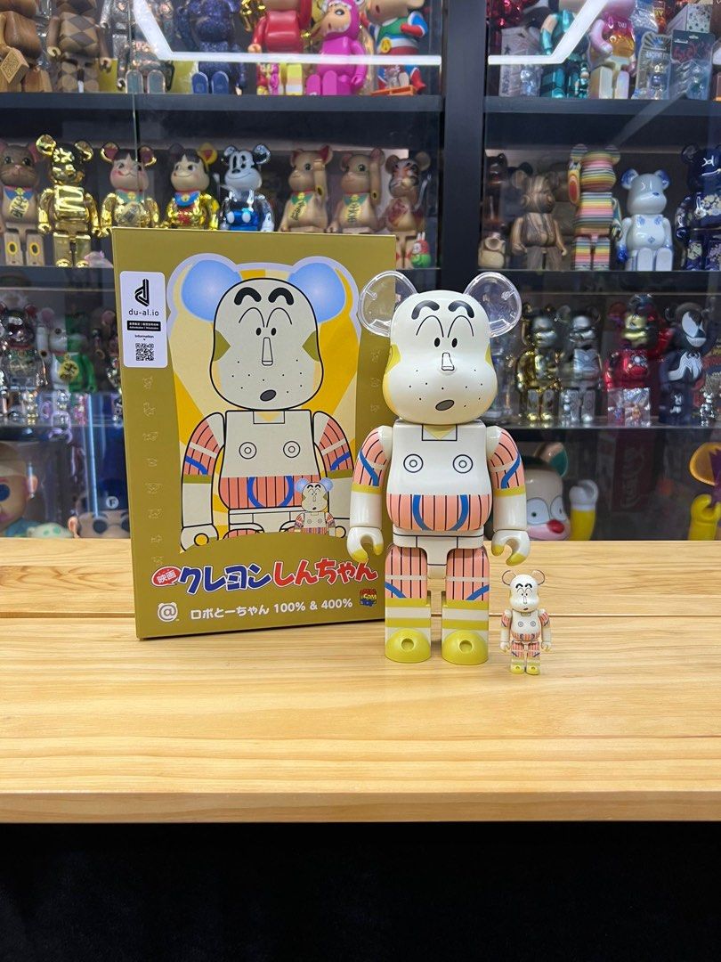 現貨100％ ＆ 400％ BE@RBRICK 野原廣志蠟筆小新機械人爸爸ロボとー