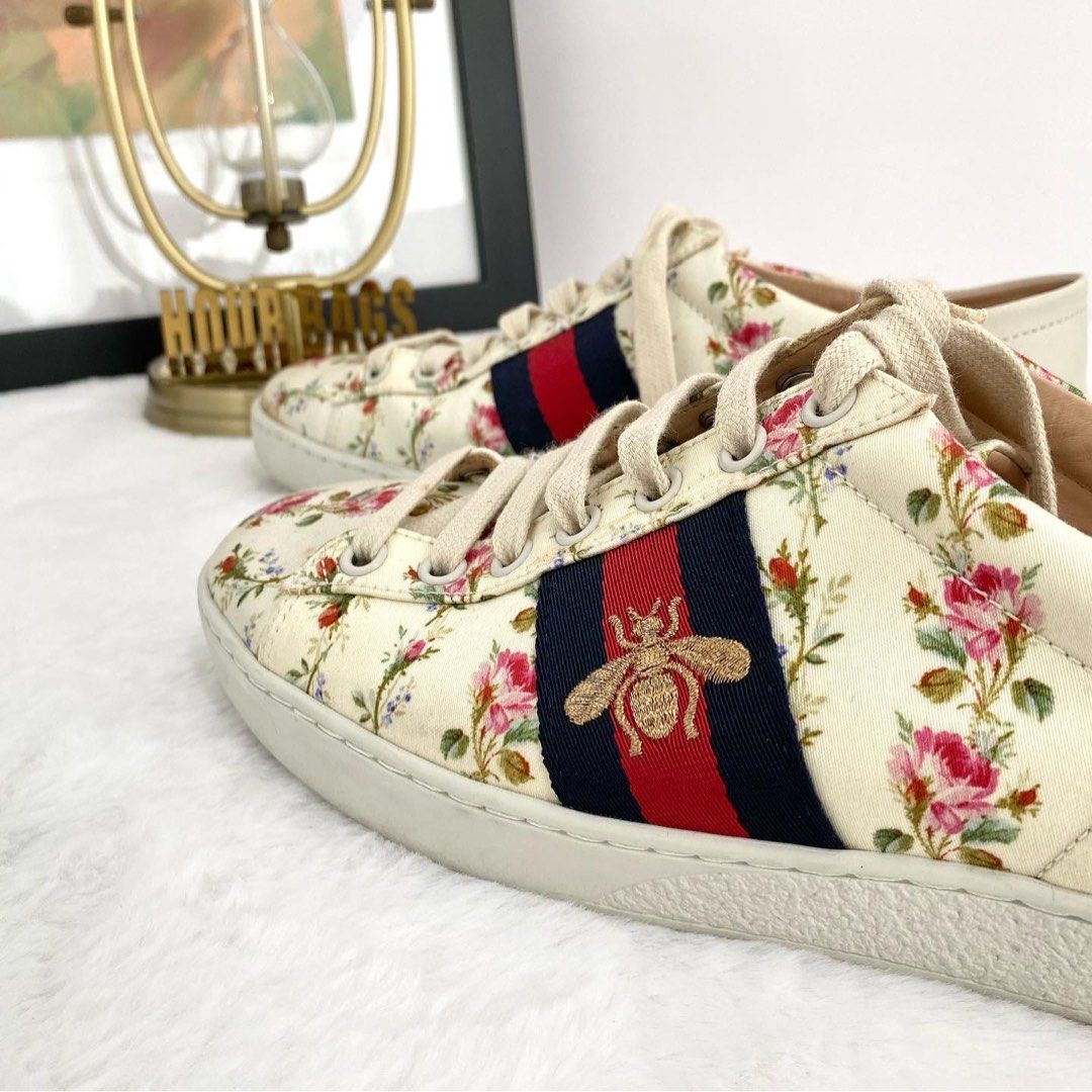 Gucci ace rose print sneaker outlet