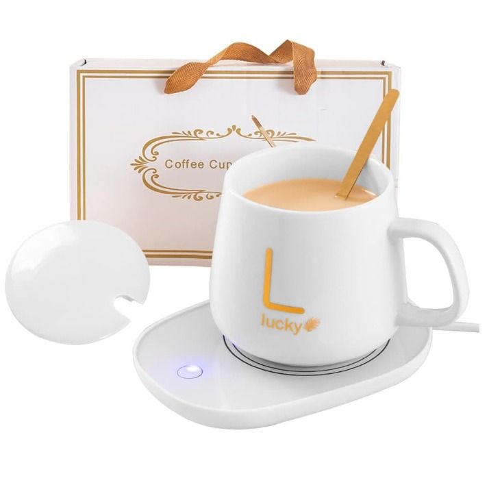 Smart Electric Coffee Mug Warmer Milk Beverage Heater Pad Cup Set