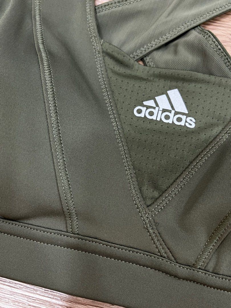 Adidas Climacool Army Green Medium Support Sports Bra