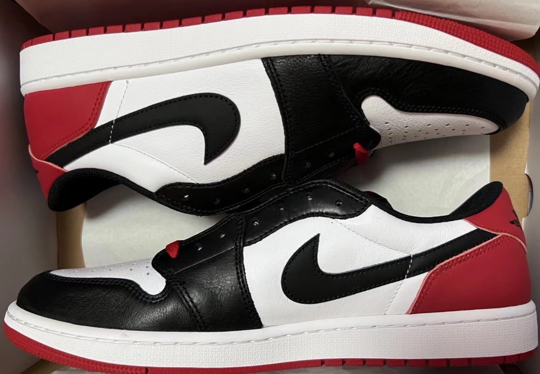 ✨Air Jordan 1 Low OG “Black Toe” 低幫波鞋男女齊碼黑白紅色, 女裝