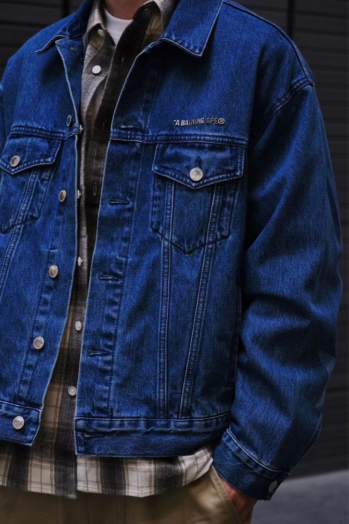 BAPE METAL LOGO PIN DENIM JACKET, Men