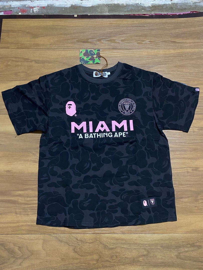 BAPE x Inter Miami CF Cami Tee Black, Men's Fashion, Tops & Sets