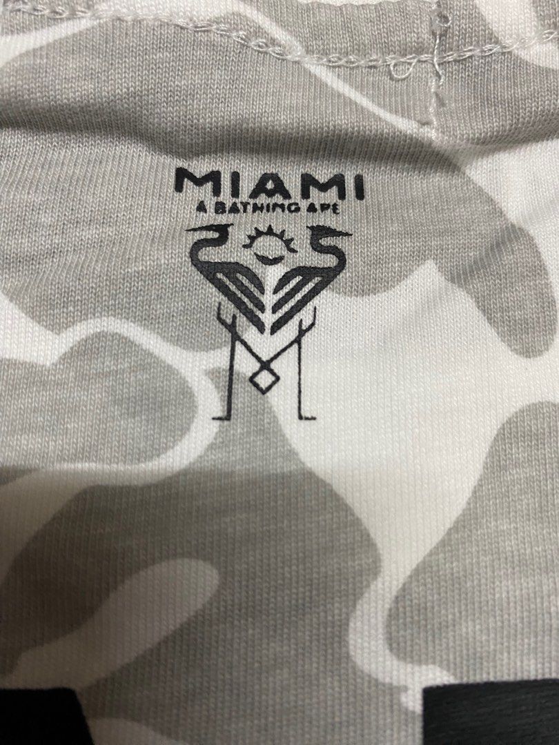 BAPE x Inter Miami CF Camo Tee White, Men's Fashion, Tops & Sets