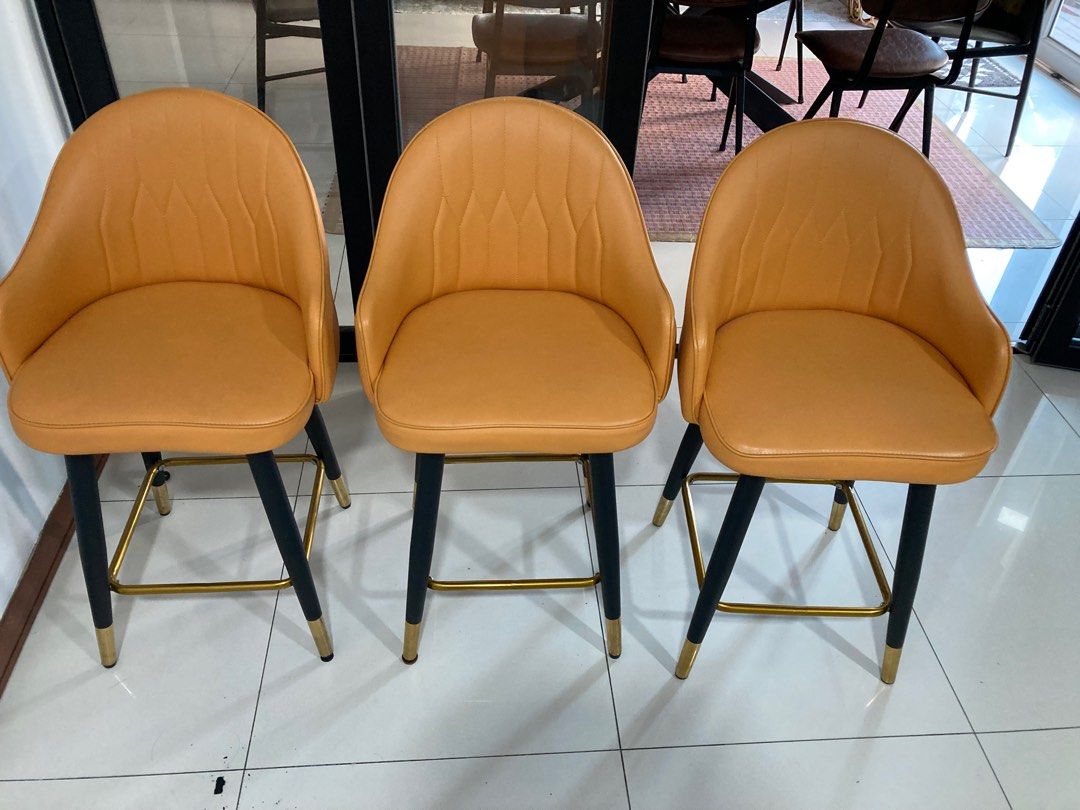 Bar stools orange, Furniture & Home Living, Furniture, Chairs on Carousell