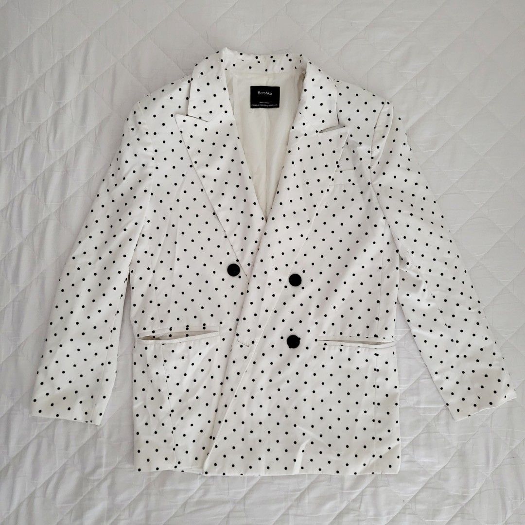 White polka dot blazer on sale