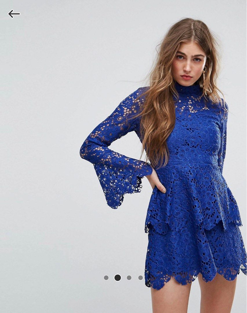 Missguided blue lace on sale dress