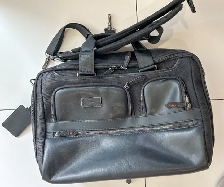 Mens leather on sale computer briefcase