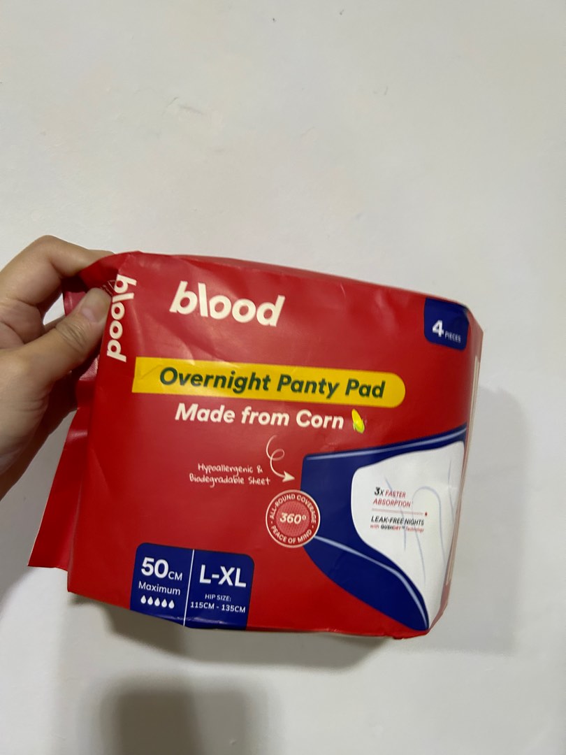 Brand new sealed Blood Overnight Panty Pad in size L-XL