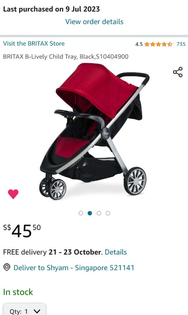 Britax b deals lively tray