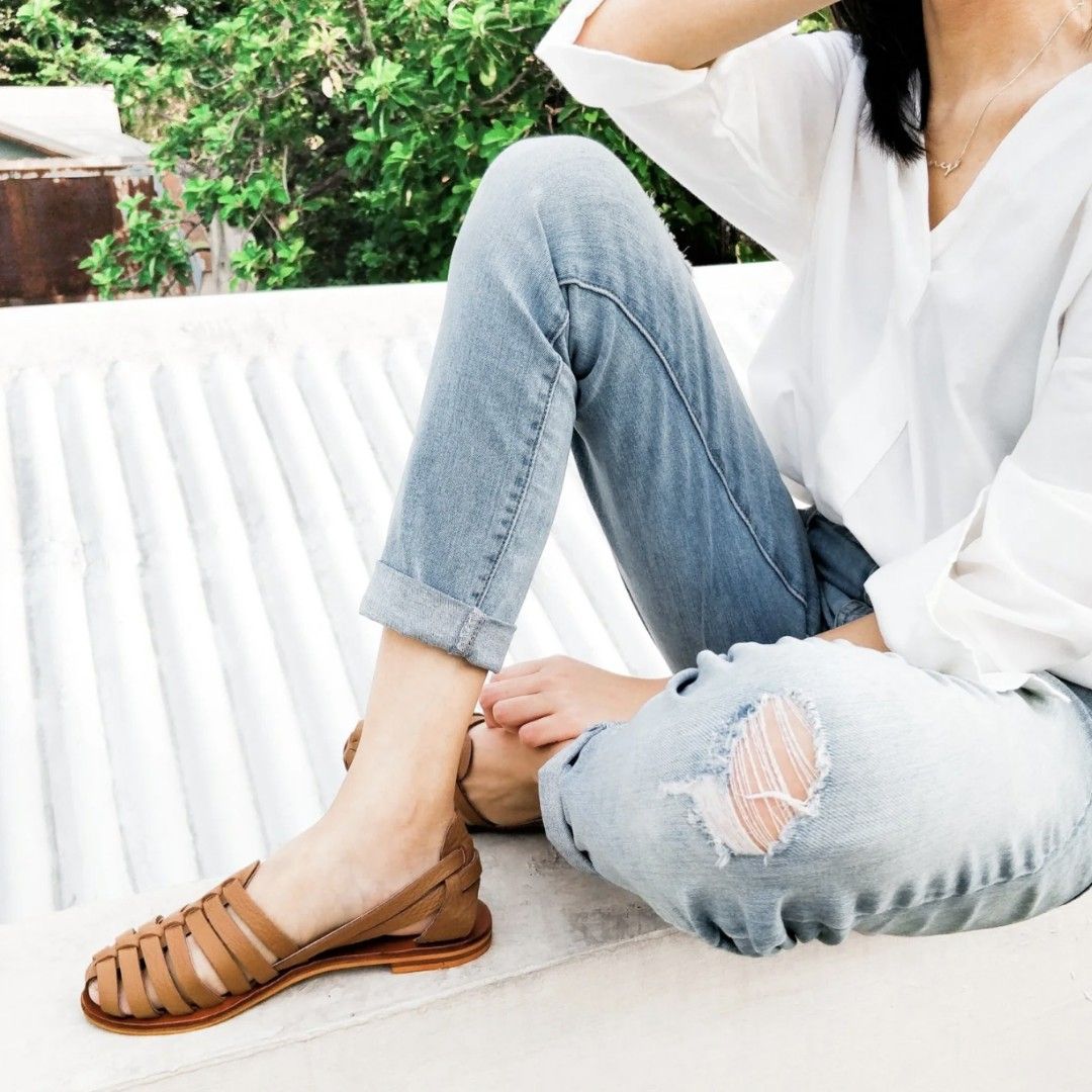 Brown Genuine Leather Flats Women s Fashion Footwear Flats on