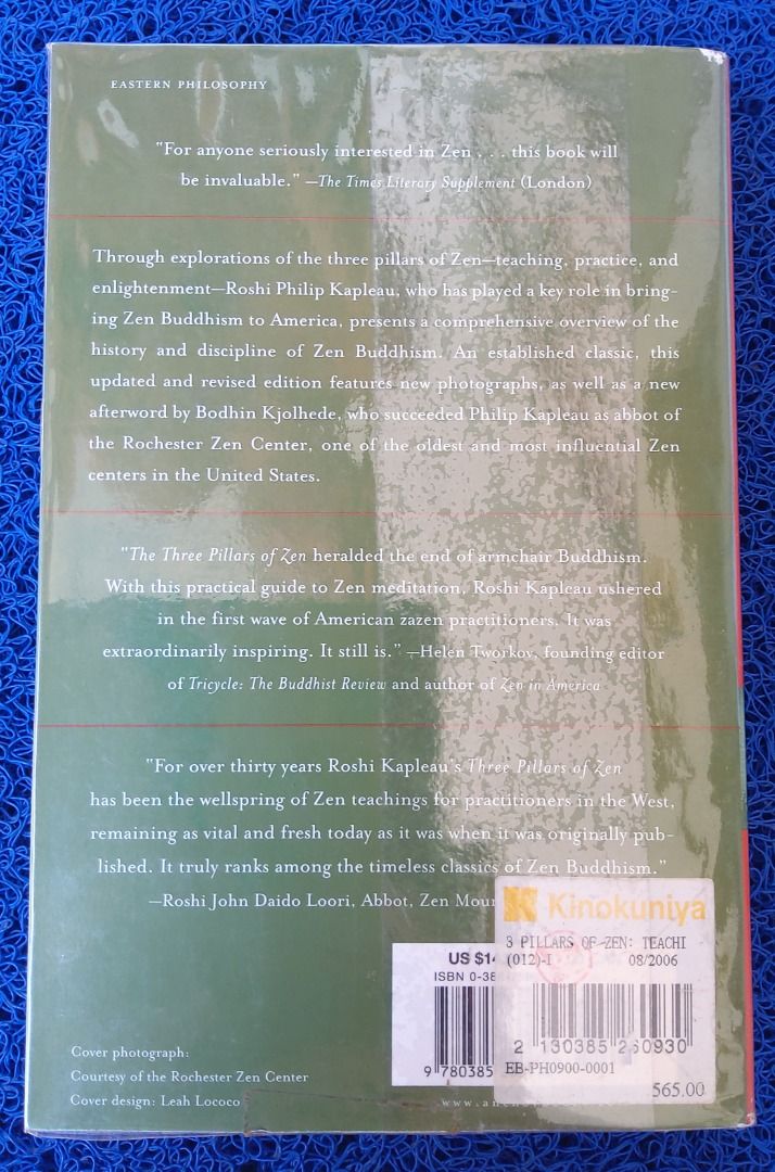 BUDDHISM The Three Pillars of Zen by Roshi Philip Kapleau, 2000