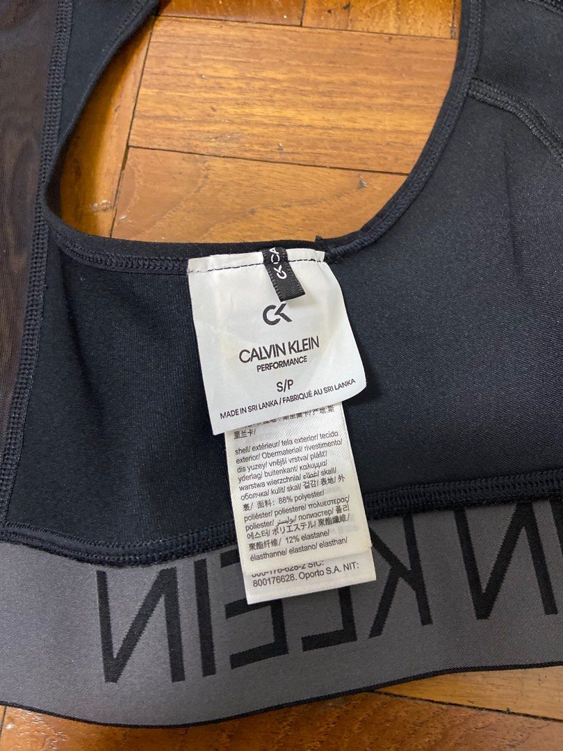 Calvin klein sports bra size chart discount