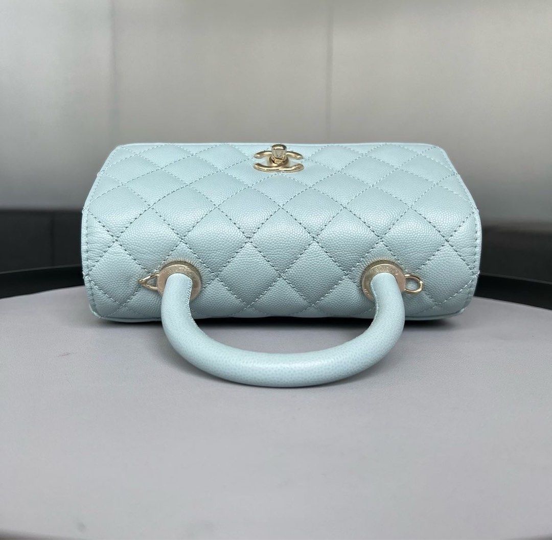 Chanel Coco Handle Small Caviar Light blue / Lghw, Luxury, Bags & Wallets  on Carousell