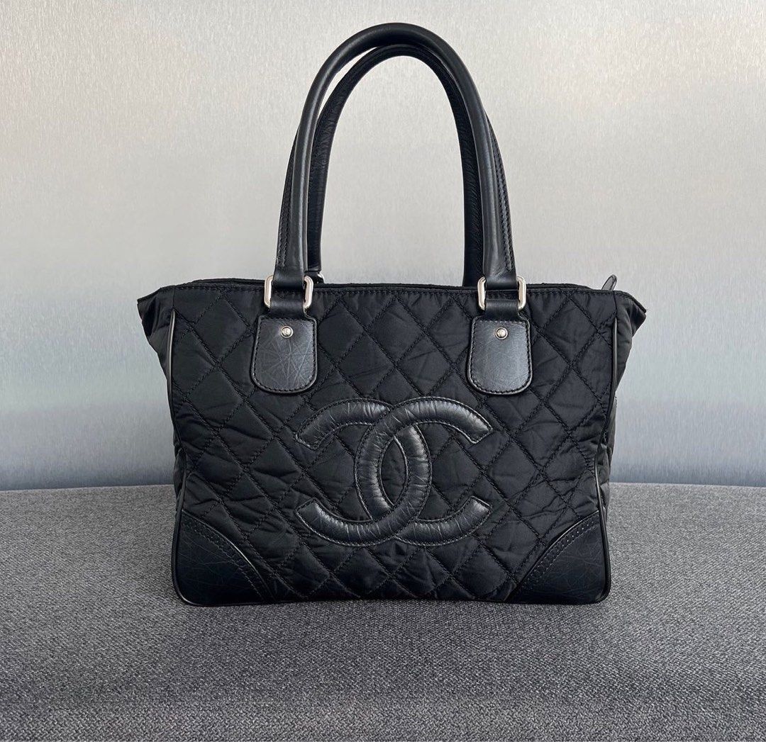 Chanel Zip Tote Large Nylon / Calfskin Black / Phw, Luxury, Bags & Wallets  on Carousell