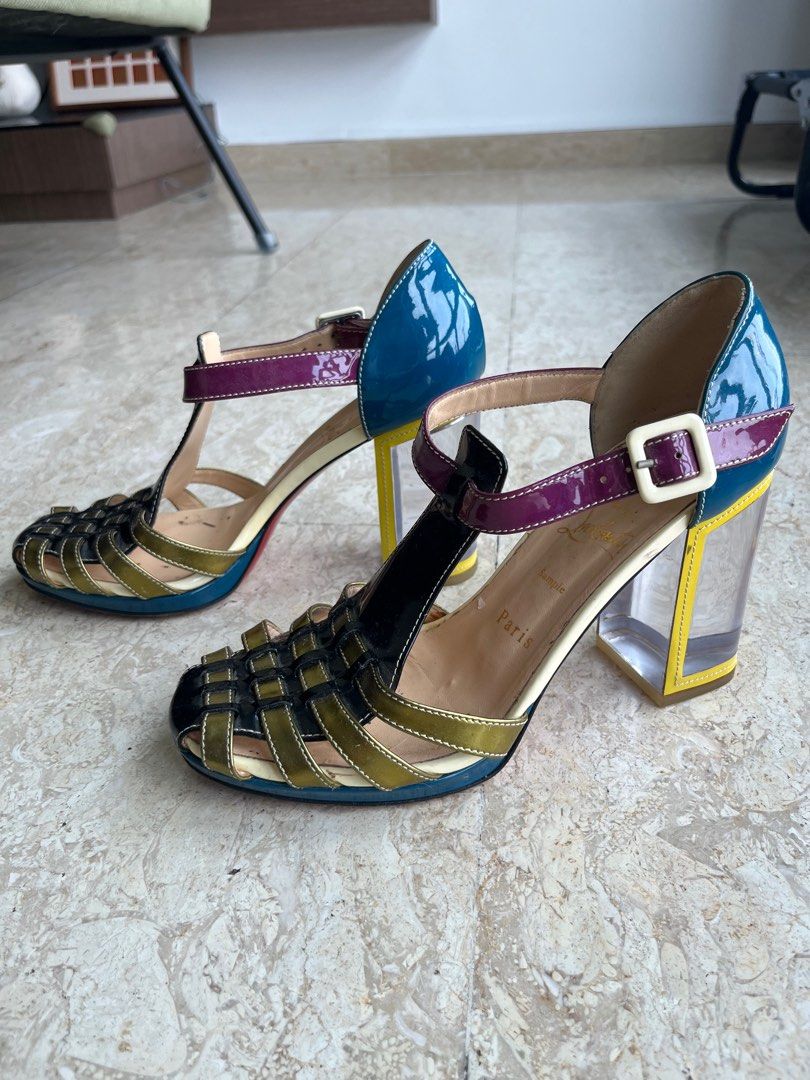 Christian louboutin on sale block heels