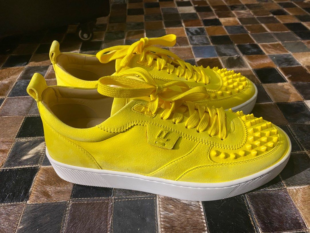 Christian Louboutin Suede Sneakers - Yellow Sneakers, Shoes - CHT328670